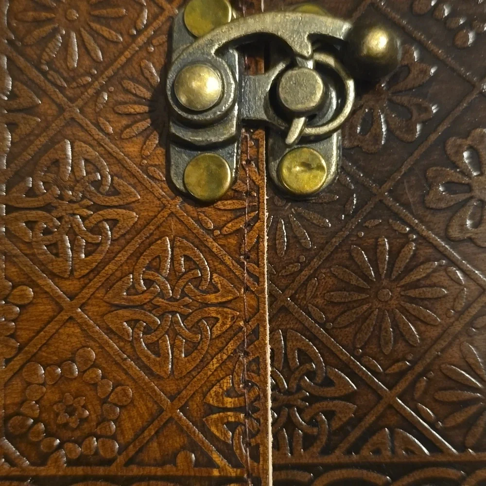 ♥️BUY 2 GET 1 FREE  Earthbound Brown Embossed Clock Leather Journal